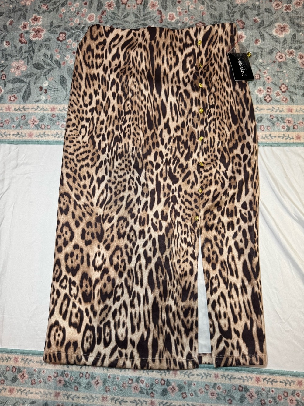 Messini Leopard Print Button-Down Midi Skirt - Medium